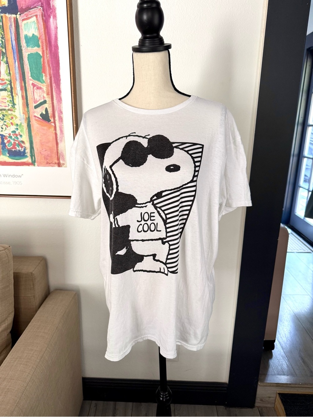 Peanuts Joe Cool White and Black Short Sleeve Tee